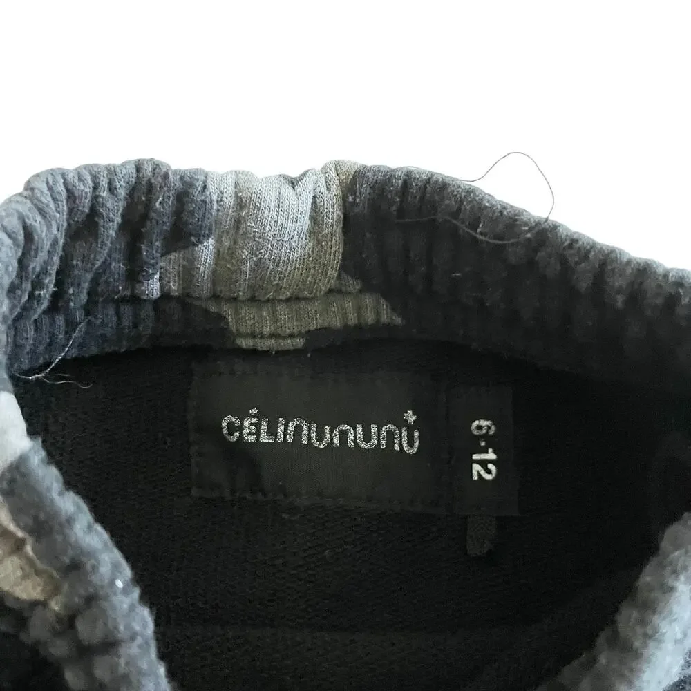 Nununu boys black star sweatpants size 6-12 m